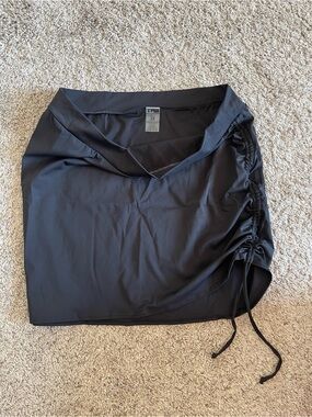TA3 Ruched Swim Cover-Up Skirt Black 3X Adjustable Side Tie NWOT MSRP $68